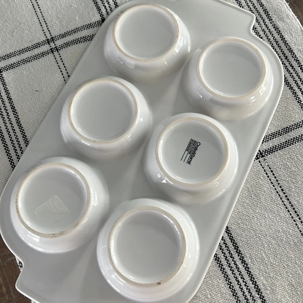 White Crate& barrel stoneware dish